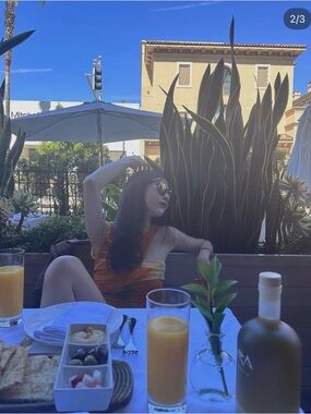 Jonathan Simkhai Orange One-Shoulder Twist Top